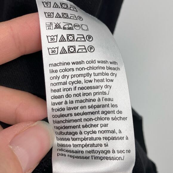 Calvin Klein Black Gray Colorblock Logo Crew Neck Short Sleeve Basic Tee Shirt - Picture 6 of 7